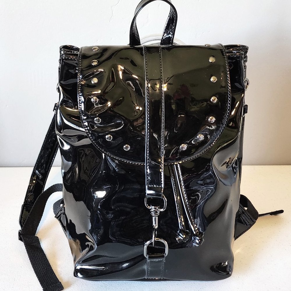 Stylish Black Backpack with Stud Accents